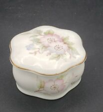 Vintage Hammersley 10-4 Pink Floral Bone China England Trinket Box Gold Edge EUC picture