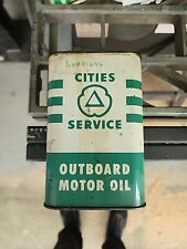 Cities Service Outboard Motor Oil One Quart Can (Empty) picture