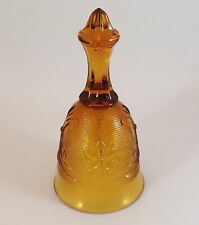 Vintage Indiana Glass Tiara Amber Sandwich Pattern Bell 5 1/2