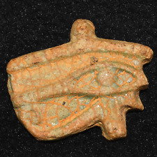 Genuine Ancient Egyptian Faience Eye of Horus Amulet Pendant Circa 664–332 B.C. picture