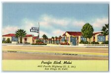 c1940's Pacific Blvd. Motel Roadside San Diego California CA Vintage Postcard picture