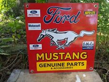 OLD VINTAGE DATED 1968 MUSTANG FORD MOTOR COMPANY PARTS PORCELAIN SIGN 12