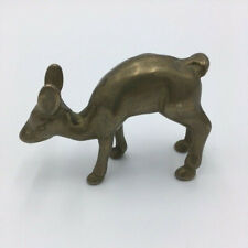Solid Brass Figurine Deer Vintage Miniature Decorative Collectible 2