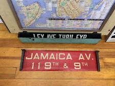 QUEENS TRANSIT NY 1952 NYC BUS ROLL SIGN COLLECTIBLE JAMAICA AVENUE 119th 9 ART picture