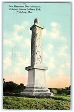 1918 New Hampshire State Monument Vicksburg Military Park Mississippi Postcard picture