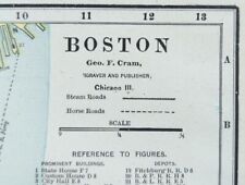 Vintage 1891 BOSTON MASSACHUSETTS Map 11
