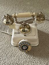 Vintage Rotary Dial Telephone OLD FASHION Style IVORY Desk Phone WORKS picture