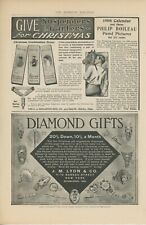 1907 J M Lyon Vintage Jewelry Ad Nassau St New York NY Diamond Gifts Rings Pins picture