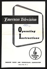 Emerson Television Operating Instruction Manual / Pamphlet c1950's? 7pp + Env. picture