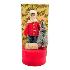 Vintage Folk Art Merry Christmas Candy Container Figure Doll Tree Box 10