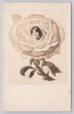 Rose Framed Photo of Either Man or Woman c1910-1924 Artura RPPC Postcard picture