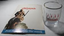 Vintage Hamm's Beer Barrel Glass Red Pine Trees  - Gold Rim & Advertising Label picture