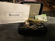 Bulova WHEEL BARREL +TOOLS Miniature-Mini Collectible Clock #B0413 w/ tag, case. picture