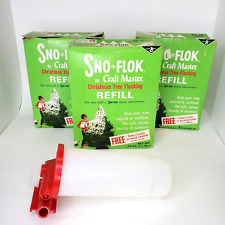 Vintage Sno Flok by Craft Master 24oz Refills Lot of 3 with Spray Attachment picture