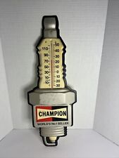 VINTAGE CHAMPION SPARK PLUG THERMOMETER SIGN 3D MOLDED PLASTIC 1960'S picture