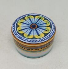 Hand Painted Ceramic Trinket Jar Marked Alfonso Fusco Amalfi Italy Dec A Mano 2