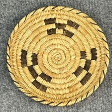 Vintage Native American Indian Hand Woven Coiled Tray Basket Wall Art 8-3/4” picture