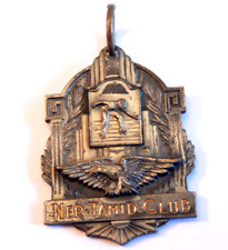 Vintage 1942 Ner Tamid Club Men's Jewish Club Badge Award Roller Skating Chicago picture