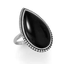 Large Black Onyx with Beaded Edge Ring picture