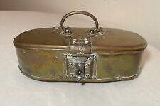 rare antique handmade 18th century forged brass wrought iron spice betel box picture