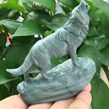 1pc Natural Lushan jade Quartz hand-Carved Wolf skull Crystal Reiki healing picture