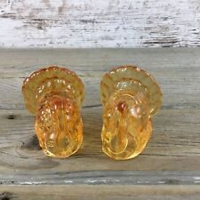 Turkey Crystal Clear Orange Glass Salt and Pepper Shakers picture