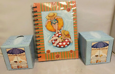 New Mary Engelbreit Studio 18 Spiral Journal & 2 Facial Tissue Boxes New Sealed picture