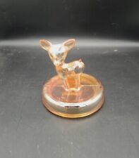 Vintage Jeanette Marigold Depression Glass Deer Trinket Candy Dish LID ONLY picture