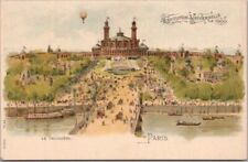 1900 PARIS Exposition Universelle Postcard - LE TROCADERO Panorama View UNUSED picture