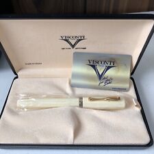 Visconti Joon Voyager 18k Gold Nib Fountain Pen White Celluloid Rare? picture