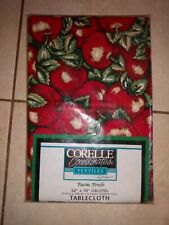 New NWT CORELLE Coordinates  FARM FRESH 🍎 Apples Tablecloth Oblong Oval 52 x 70 picture