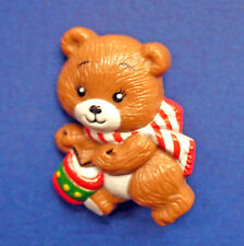 Russ PIN Christmas Vintage BEAR Teddy Drummer DRUM 1980s Holiday Brooch picture