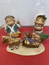 Vintage Byron Mold Christmas Horse  Sleigh  Music And Other Signed Ceramic picture