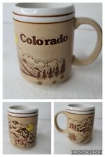 Vintage 3D Colorado Coffee Mug Cup Souvenir Mountain Elk Skiing Appx 4 x 2.5