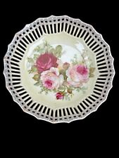 Antique Hand Painted German Pierced Reticulated Floral 8.5
