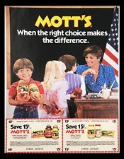1987 Mott's Apple Based Juices Circular Coupon Advertisement picture