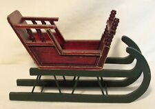 Vintage Colonial Americana Holiday Wooden Sleigh 10.5
