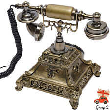 Antique Telephone Desk Phone European Style Old Fashioned Rotary Dial Phone picture