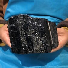 5.41LB  Large Natural Black Tourmaline Crystal Gemstone Rough Mineral Specimen picture