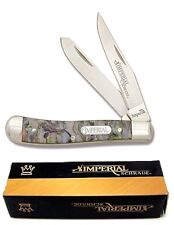 Imperial Schrade Peanut Trapper pocket knife Abalone Celluloid Handle picture