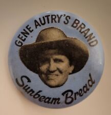 Vintage Gene Autry Sunbeam Bread Cowboy TV Show Western Hero Pin Pinback Button picture