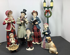 Vintage O' Well 8 Piece Hand Painted Bisque Porcelain Christmas Caroler Set picture