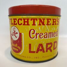 Vintage Flechtners Creamed Lard Tin 2 LB Fostoria Ohio  4.25