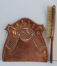 Joseph Sankey J.S & S Solid Copper Dustpan & Brush Art Nouveau Tray England   -L picture