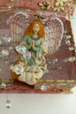 Vtg 1997 LUSTRE FAME CO Plastic Iridescent ANGEL ORNAMENT Baby Jesus Nativity picture