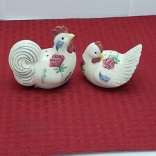 Vintage Lenox Poppies On Blue Barnyard Chickens Salt And Pepper Shakers Set picture