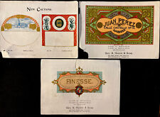 3 Antique 1893 CIGAR Label Sample Sheets George S Harris & Sons Chicago IL picture