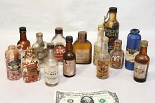 14 Lot Vintage c1930s Mini Liquor Bottles Miniature Paper Label Whiskey Brandy + picture