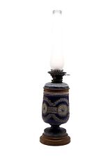 RARE Royal Doulton Lambeth Kerosene Stoneware Oil Lamp picture