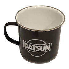 Nissan Datsun Metal Coffee Mug Black And White Indestructible Collector's Item  picture